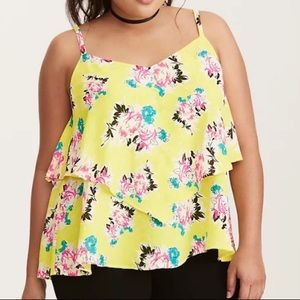 Torrid Floral Print Layered Crisscross Cami Size 2